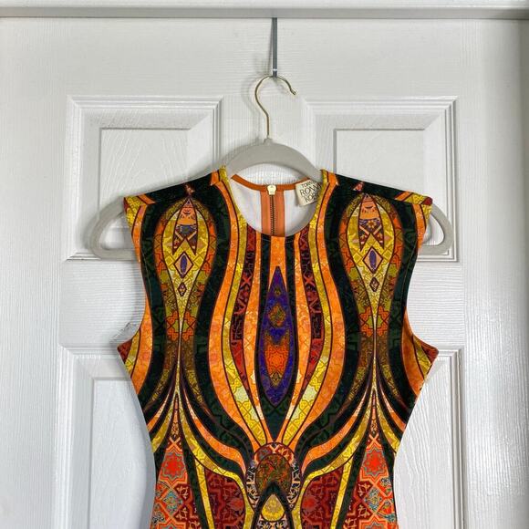 Torn By RONNY KOBO Morgan Dress in Gold Multi Tribal Size Extra Small Bodycon - Picture 3 of 7
